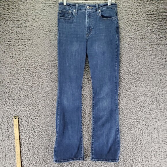 Levis Jeans Womens 29 Blue 725 High Rise Bootcut Stretch Denim Casual Fit - Picture 10 of 16
